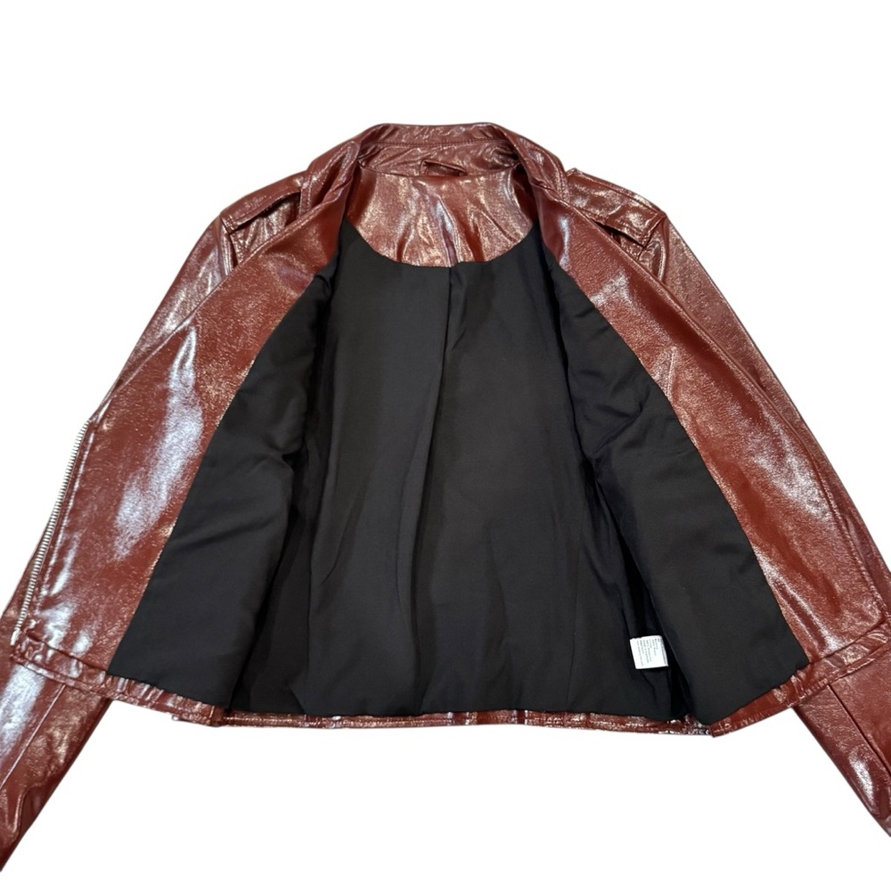 Faux Patent Leather Moto Jacket - Picture 16 of 16